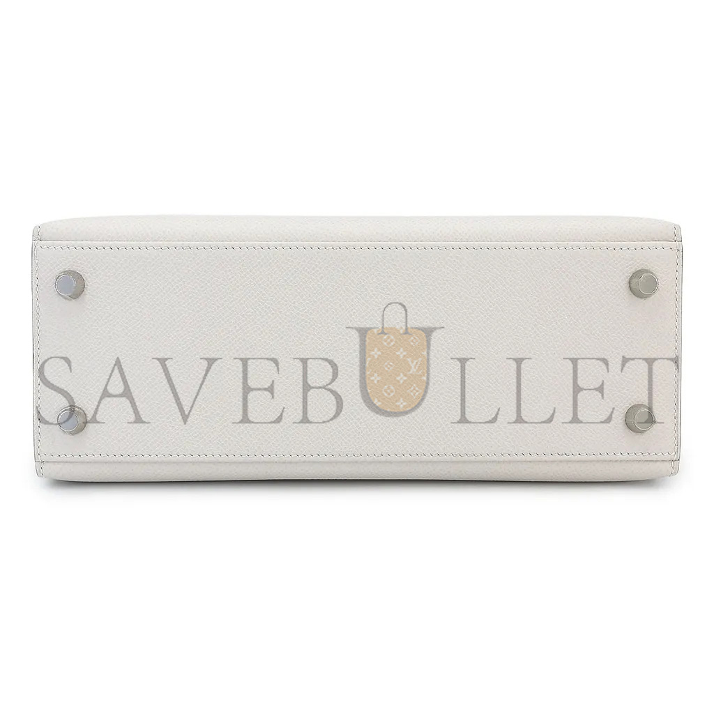 H**mes master kelly 25 milk gray gris pale epsom silver buckle (25*17*7cm)
